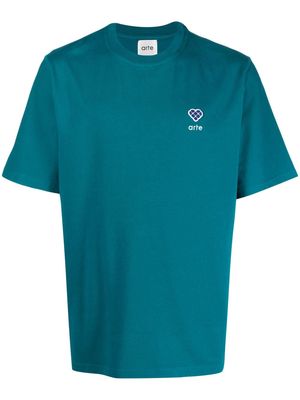 ARTE heart-patch cotton T-shirt - Blue