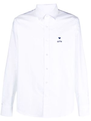 ARTE logo-embroidered cotton shirt - White
