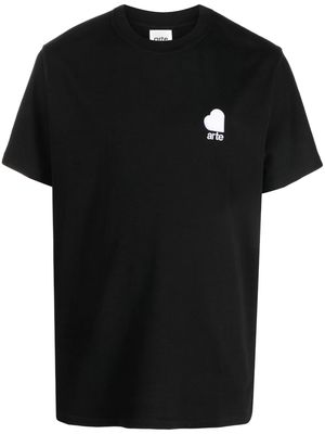 ARTE logo-embroidered cotton T-shirt - Black