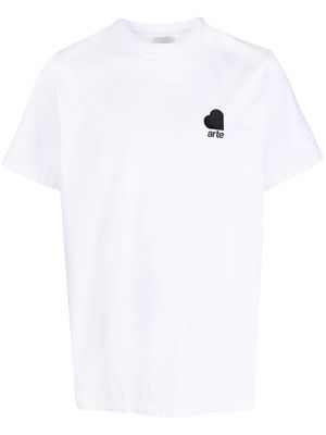 ARTE logo-embroidered cotton T-shirt - White