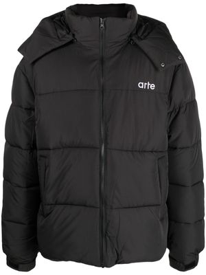 ARTE logo-embroidered padded-design jacket - Black