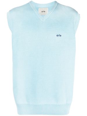 ARTE logo-embroidered sleeveless jumper - Blue