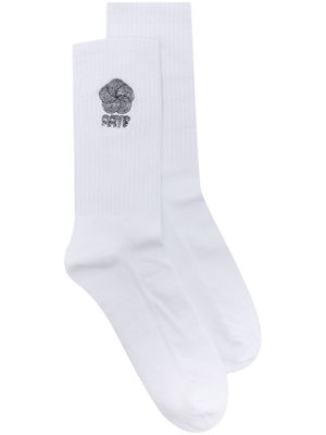 ARTE logo-embroidered socks - White