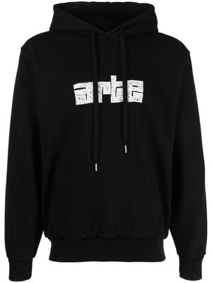ARTE logo-print long-sleeve hoodie - Black