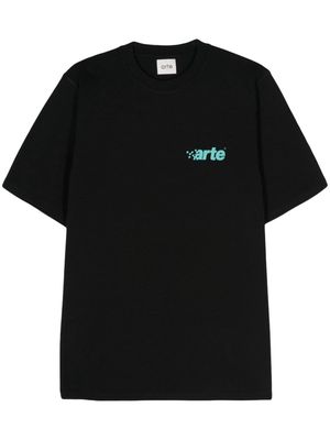 ARTE Tommy embroidered-logo T-shirt - Black