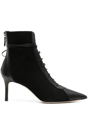 Arteana 75mm lace-up suede boots - Black