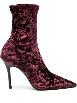 Arteana Corsini 95mm crushed-velvet boots - Purple