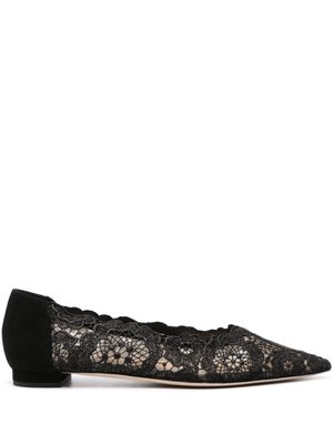 Arteana floral-lace ballerina shoes - Black