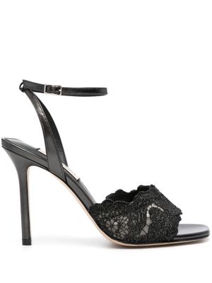 Arteana floral-lace strap 105mm sandals - Black