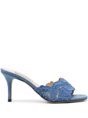 Arteana floral-lace strap 80mm mules - Blue