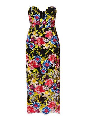 Artem Embroidered Strapless Midi-Dress