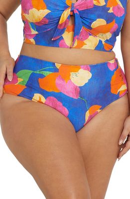 Artesands Au Contraire High Waist Reversible Bikini Bottoms in Blue