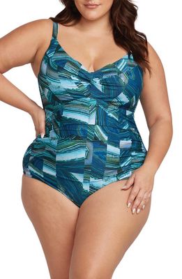 Artesands Chalcedony Monet DD- & E-Cup Underwire One-Piece Swimsuit in Teal