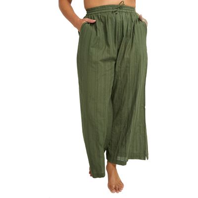 Artesands Grainger Cotton Cover-Up Pants in Olive 