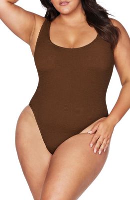 Artesands Kahlo Arte Eco Crinkle A-G Cup One-Piece Swimsuit in Mocha