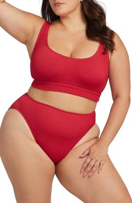 Artesands Kahlo Arte Eco Crinkle Two-Piece Swimsuit in Crimson Red 