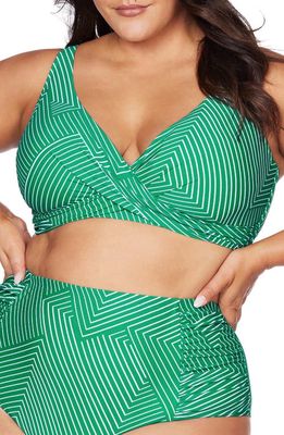 Artesands Linear Perspective Delacroix Bikini Top in Green