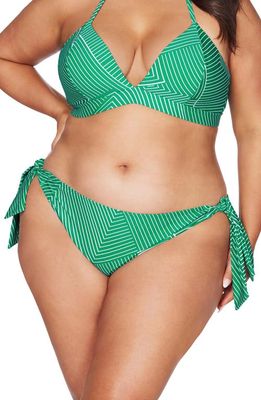 Artesands Linear Perspective Klee Side Tie Bikini Bottoms in Green