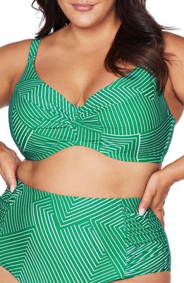 Artesands Linear Perspective Monet D- & DD-Cup Underwire Bikini Top in Green