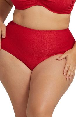 Artesands Renoir High Waist Bikini Bottoms in Crimson Red