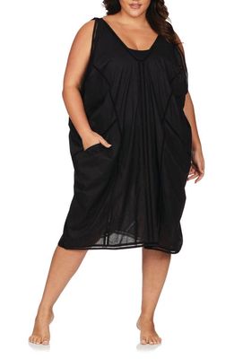 Artesands Wagner Draped Cover-Up Dress in Black