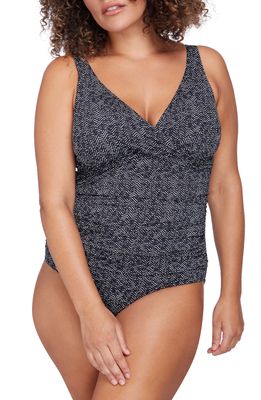 Artesands Zigzag Delacroix Cross Front D-Cup & Up One-Piece Swimsuit in Black