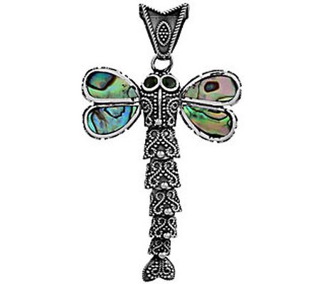 Artisan Crafted Abalone Dragonfly Pendant