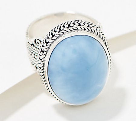 Artisan Crafted by Robert Manse Blue Opal Frame Ring, Sterling