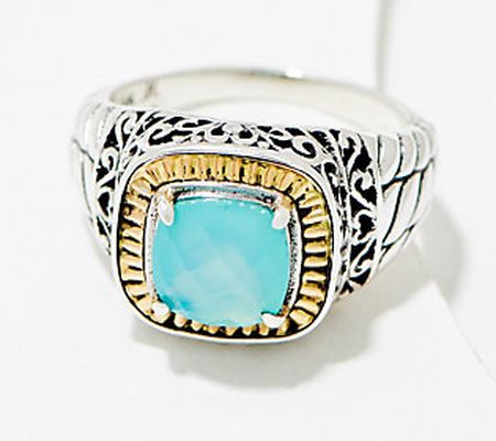 Artisan Crafted by Robert Manse Chalcedony SS Ring, 18K