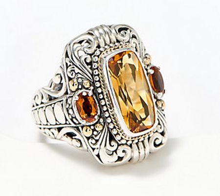 Artisan Crafted by Robert Manse Citrine SS Ring, 18K