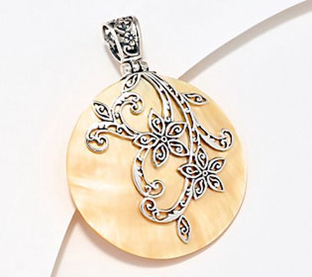 Artisan Crafted by Robert Manse MOP & Sterling Floral Pendant