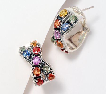 Artisan Crafted by Robert Manse Multi Sapphire Earrings, Sterl