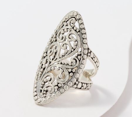 Artisan Crafted by Robert Manse Paisley Open Shank Ring, SS