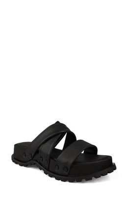 Artisan Crafted By Zigi Elixa Platform Sandal in Black Leather 