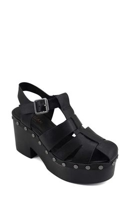 Artisan Crafted By Zigi Lorenza Platform Fisherman Sandal in Black Leather 