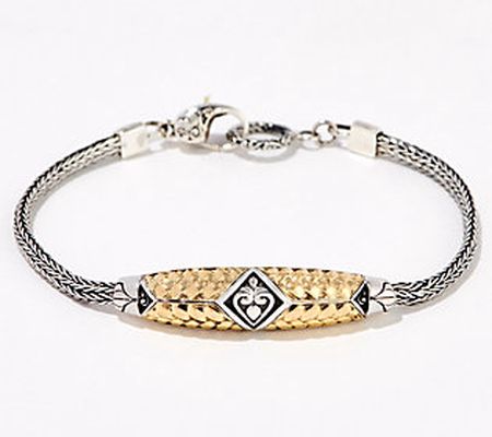 Artisan Crafted Fancy Station Bracelet, Sterling & 18K