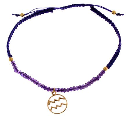 Artisan Crafted Gemstone Zodiac Bracelet, Sterl ing/14K