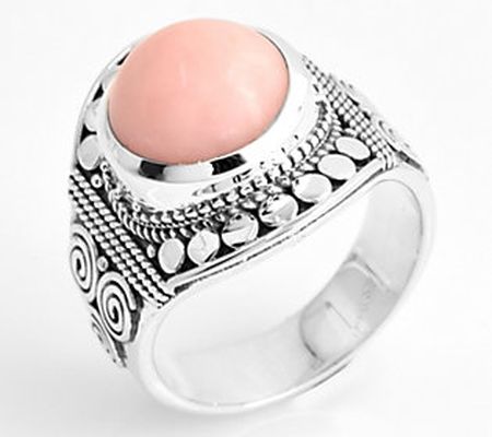 Artisan Crafted Pink Opal Ring, Sterling Silver