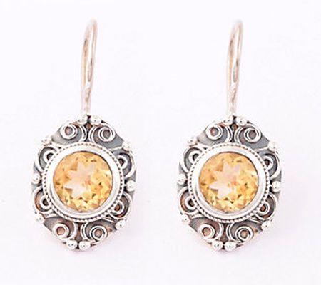 Artisan Crafted Sterling 2.25 cttw Citrine Dang le Earrings