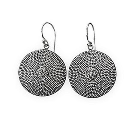 Artisan Crafted Sterling Silver 1-1/2" Medallio n Earrings
