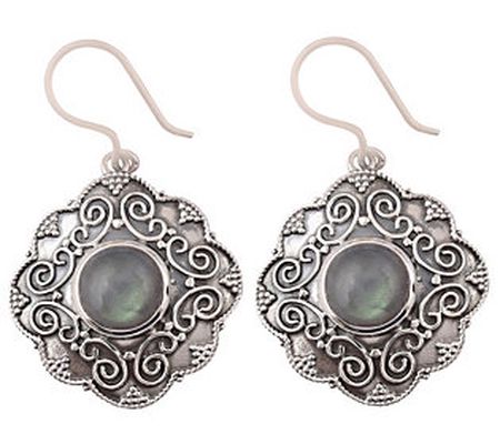 Artisan Crafted Sterling Silver Labradorite Dan gle Earrings