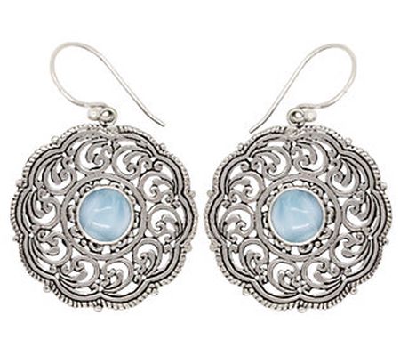 Artisan Crafted Sterling Silver Larimar D angle Earrings