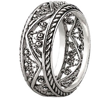 Artisan Crafted Sterling Zig Zag Filigree Band Ring