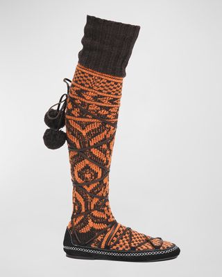 Artisan Knit Over-The-Knee Sock Boots