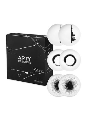 Arty Creation 6-Piece Small Plate Gift Box Set - White - White