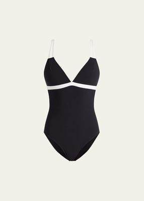 Aruba Colorblock Double-Strap One-Piece Swimsuit