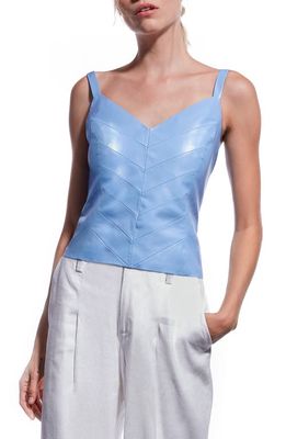 AS by DF Becca Reycled Leather Blend Tank in Powder Blue