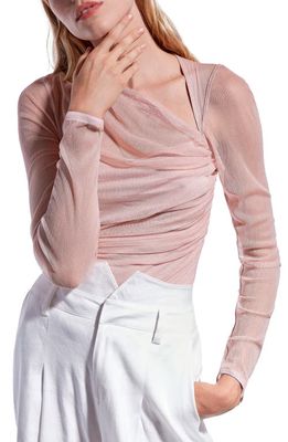 AS by DF Deanna Ruched SilkTop in Ballet Pink