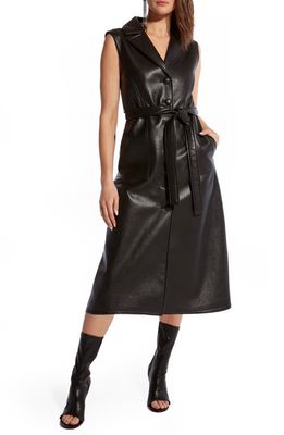 AS by DF Lola Recycled Leather Dress in Black