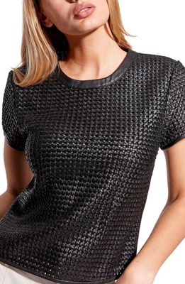 AS by DF Piazza Recycled Woven Leather T-Shirt in Black